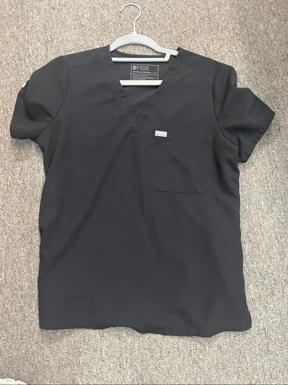 Figs Technical Collection CATARINA One Pocket Scrub Top Black